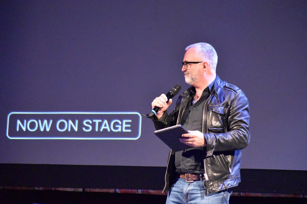 Mike Butcher on stage, EMERGE Conf 2022 Yerevan