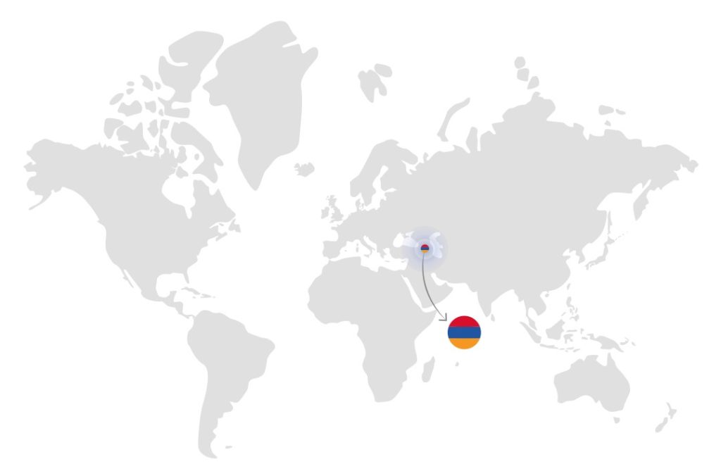 Armenia location on the world map